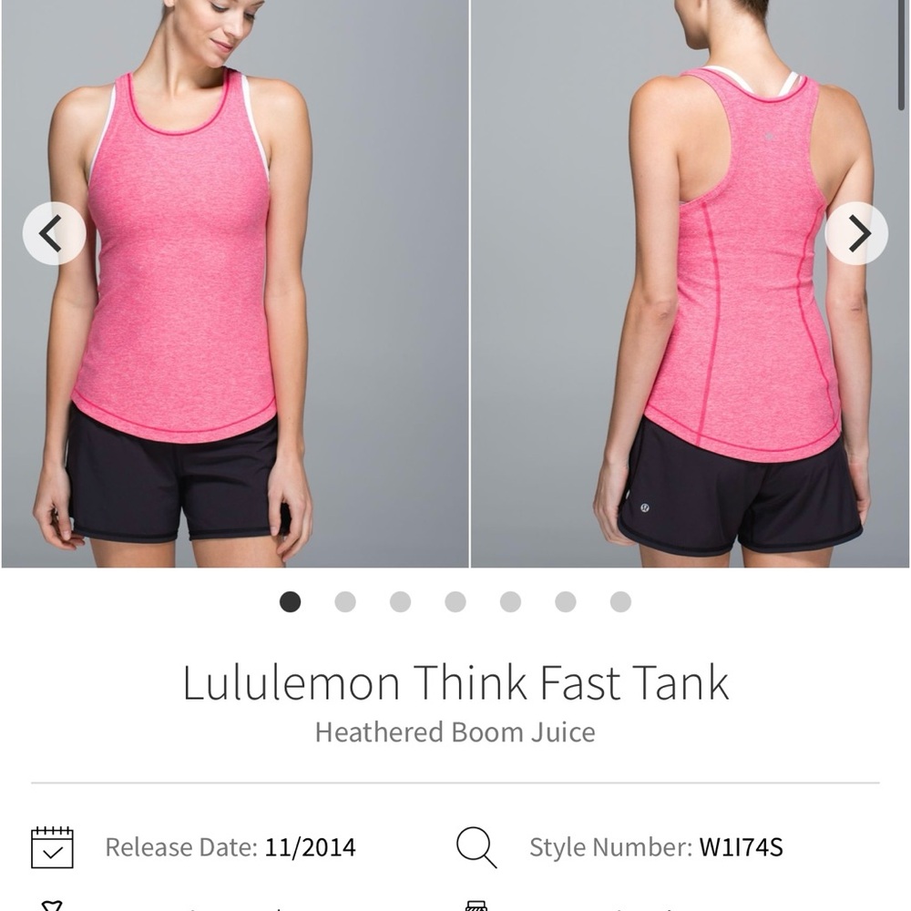 Lululemon Think Fast Tank Sz 8